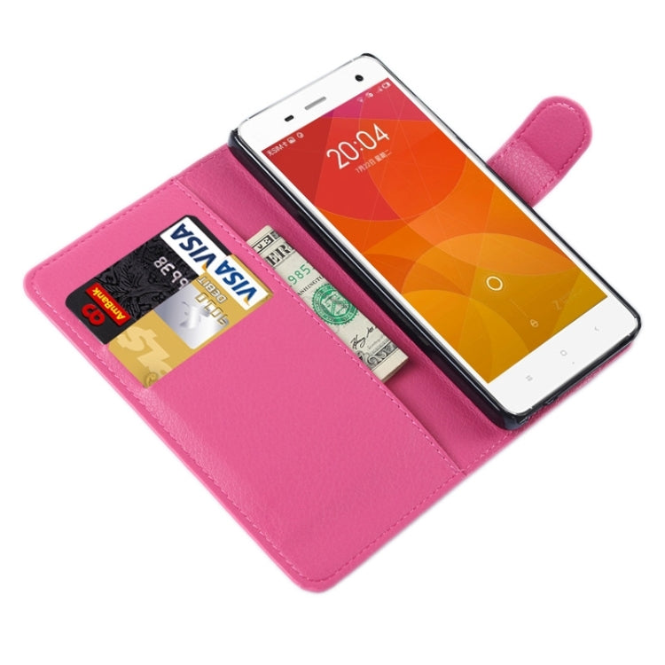 Litchi Texture Horizontal Flip Leather Case with Card Slots & Holder & Wallet for Xiaomi Mi 4