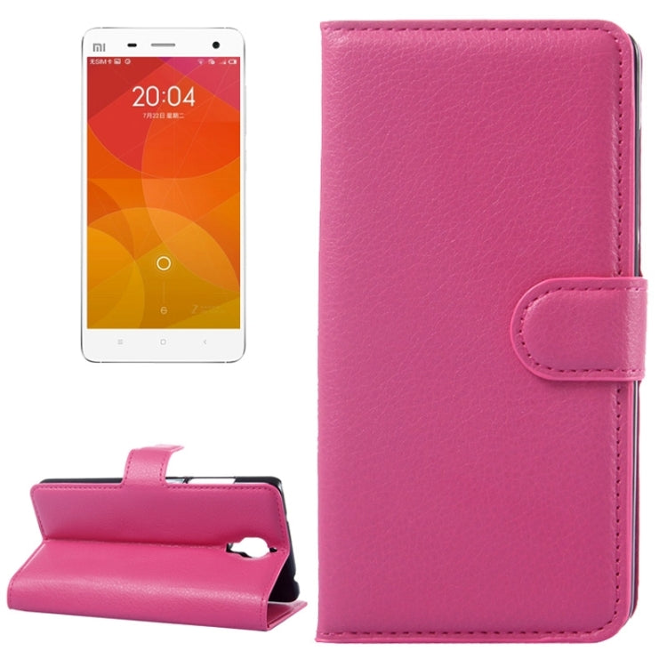 Litchi Texture Horizontal Flip Leather Case with Card Slots & Holder & Wallet for Xiaomi Mi 4