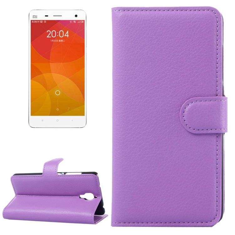 Litchi Texture Horizontal Flip Leather Case with Card Slots & Holder & Wallet for Xiaomi Mi 4
