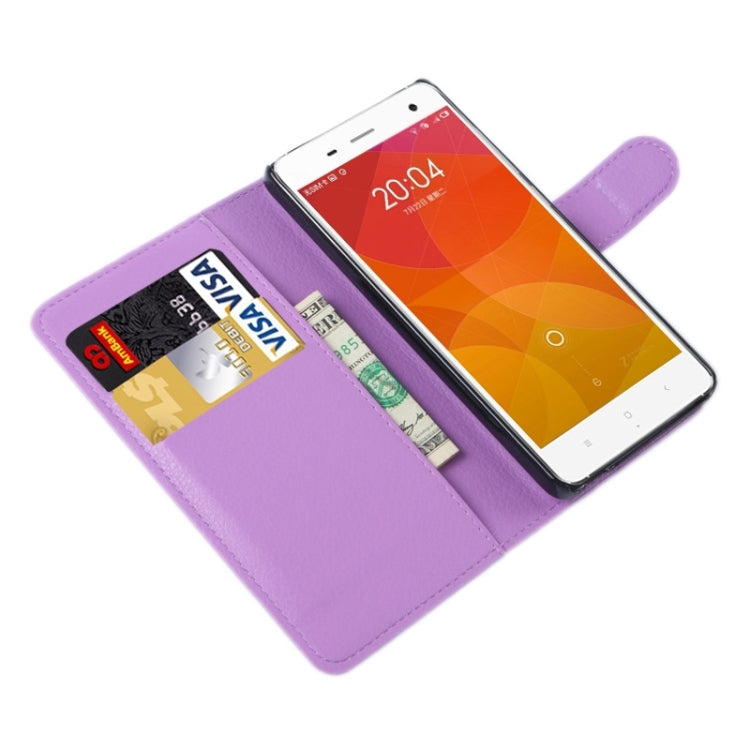 Litchi Texture Horizontal Flip Leather Case with Card Slots & Holder & Wallet for Xiaomi Mi 4
