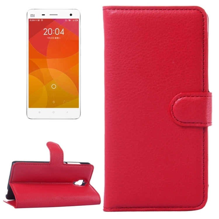 Litchi Texture Horizontal Flip Leather Case with Card Slots & Holder & Wallet for Xiaomi Mi 4