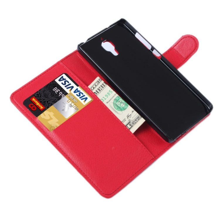 Litchi Texture Horizontal Flip Leather Case with Card Slots & Holder & Wallet for Xiaomi Mi 4