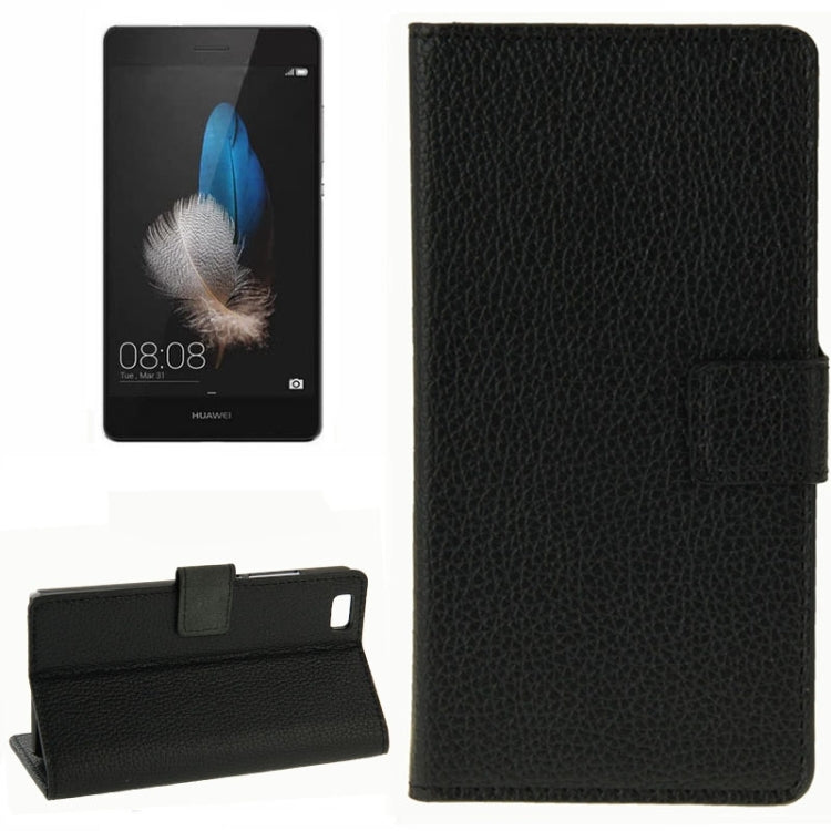 Litchi Texture Horizontal Flip Leather Case with Card Slots & Wallet & Holder for Huawei P8 Lite