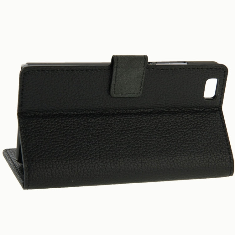 Litchi Texture Horizontal Flip Leather Case with Card Slots & Wallet & Holder for Huawei P8 Lite