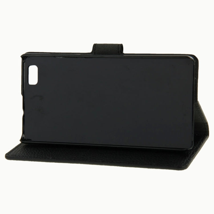 Litchi Texture Horizontal Flip Leather Case with Card Slots & Wallet & Holder for Huawei P8 Lite