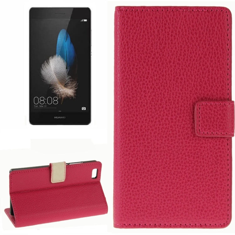 Litchi Texture Horizontal Flip Leather Case with Card Slots & Wallet & Holder for Huawei P8 Lite