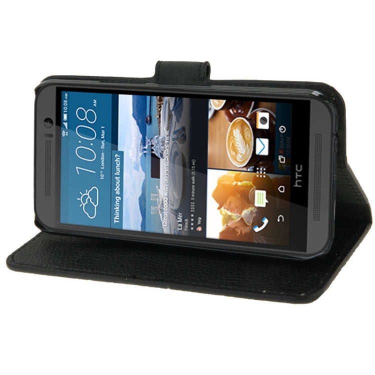 Litchi Texture Flip Leather Case with Holder & Card Slots & Wallet for HTC One M9