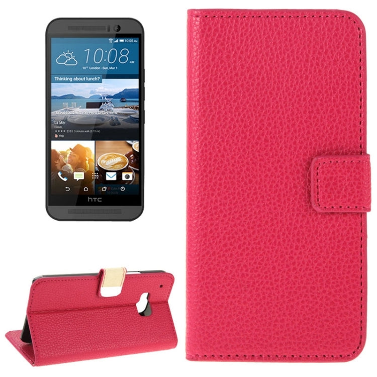Litchi Texture Flip Leather Case with Holder & Card Slots & Wallet for HTC One M9