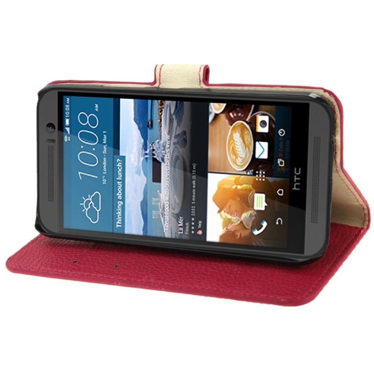 Litchi Texture Flip Leather Case with Holder & Card Slots & Wallet for HTC One M9