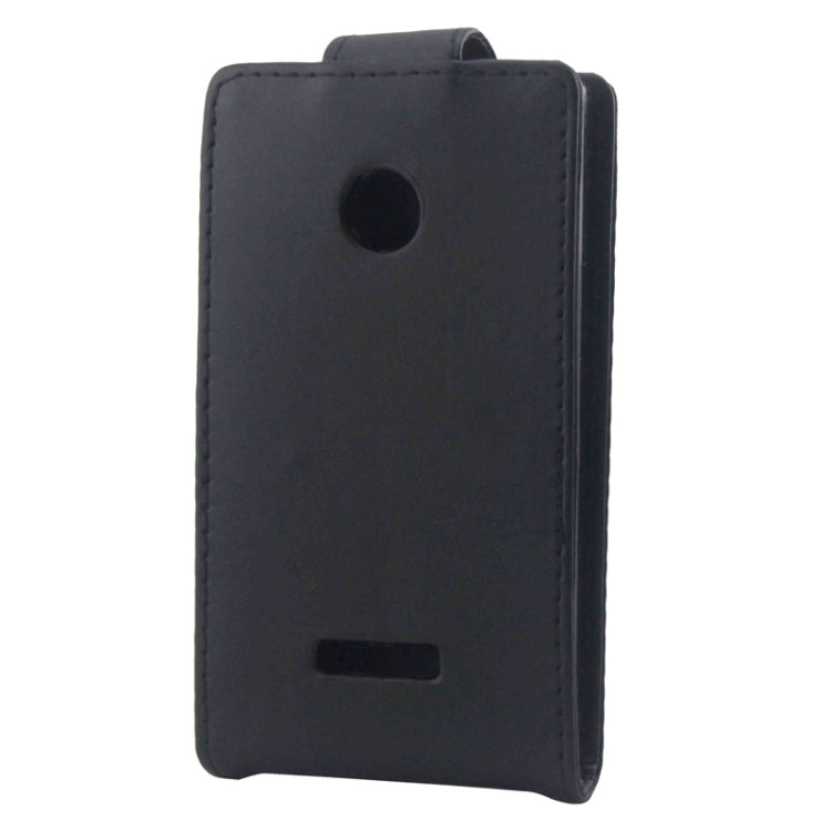 Vertical Flip Magnetic Button Leather Case for Microsoft Lumia 435