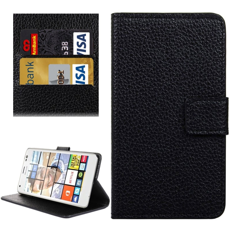 Litchi Texture Horizontal Flip Leather Case with Holder & Card Slots & Wallet for Microsoft Lumia 850