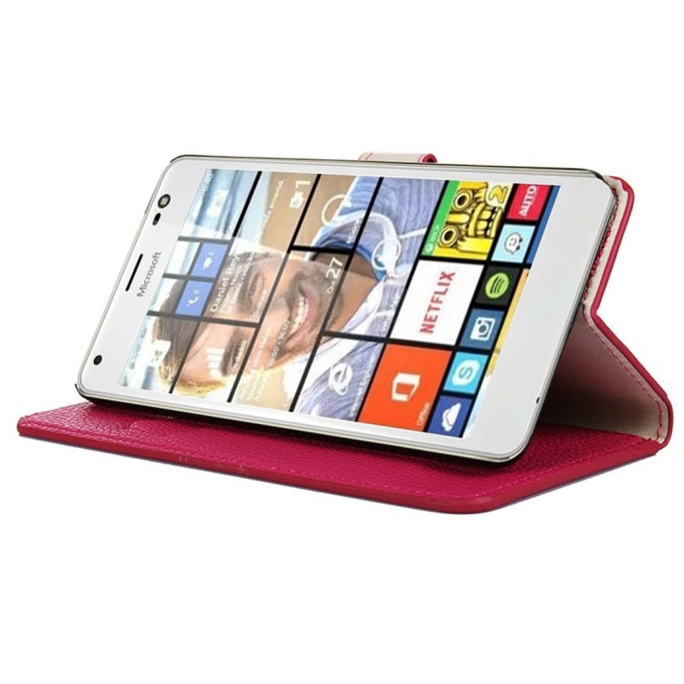 Litchi Texture Horizontal Flip Leather Case with Holder & Card Slots & Wallet for Microsoft Lumia 850