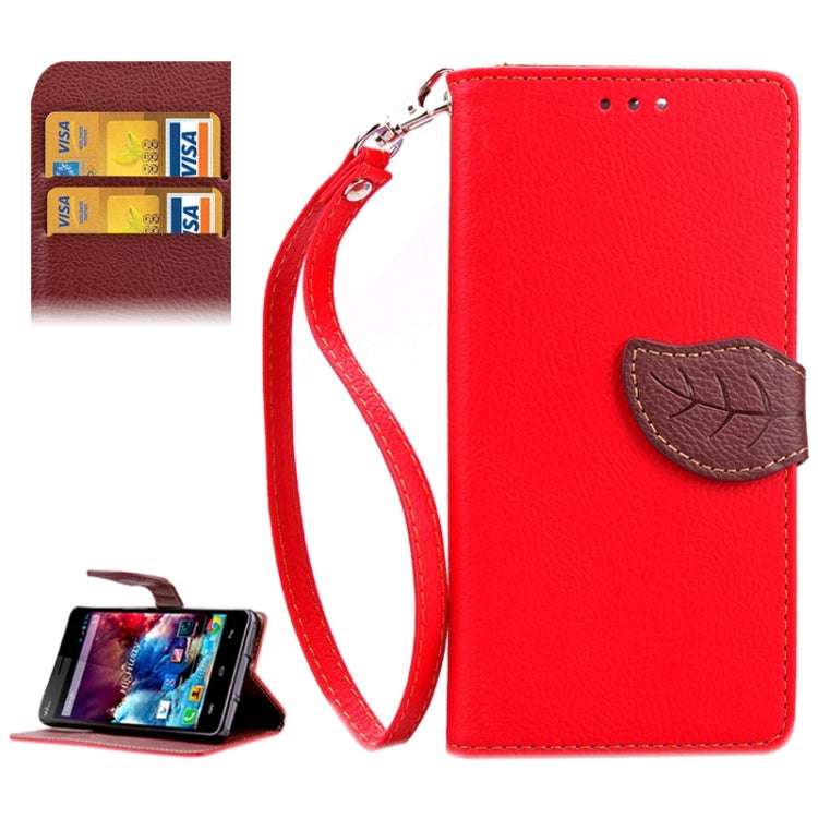 Leaf Magnetic Snap Litchi Texture Horizontal Flip Leather Case with Card Slots & Holder & Wallet & Lanyard for Wiko Highway