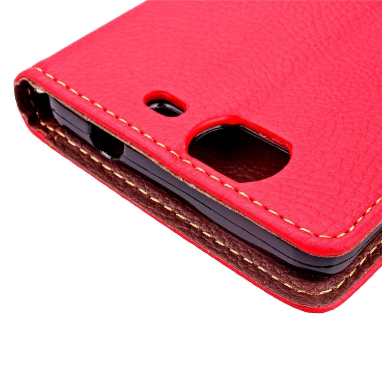 Leaf Magnetic Snap Litchi Texture Horizontal Flip Leather Case with Card Slots & Holder & Wallet & Lanyard for Wiko Highway