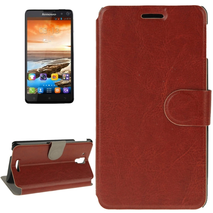 Crazy Horse Texture Horizontal Flip Leather Case with Holder for Lenovo S898T / S898T+