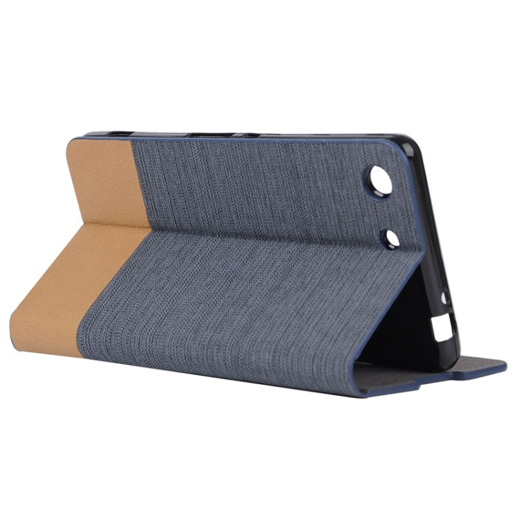Canvas Surface Horizontal Flip Leather Case with Card Slot & Holder for Sony Xperia M5