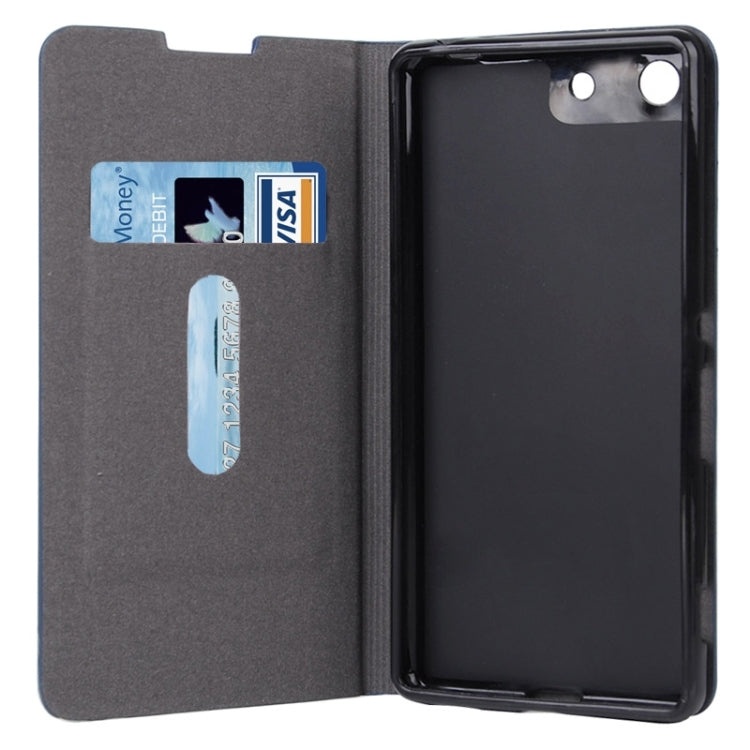 Canvas Surface Horizontal Flip Leather Case with Card Slot & Holder for Sony Xperia M5