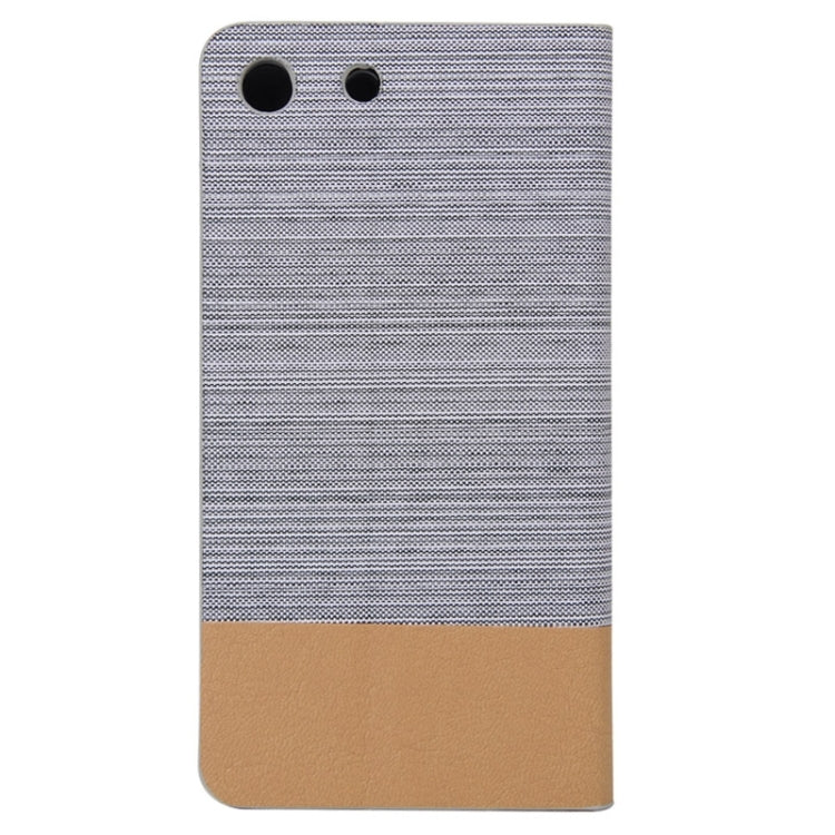 Canvas Surface Horizontal Flip Leather Case with Card Slot & Holder for Sony Xperia M5