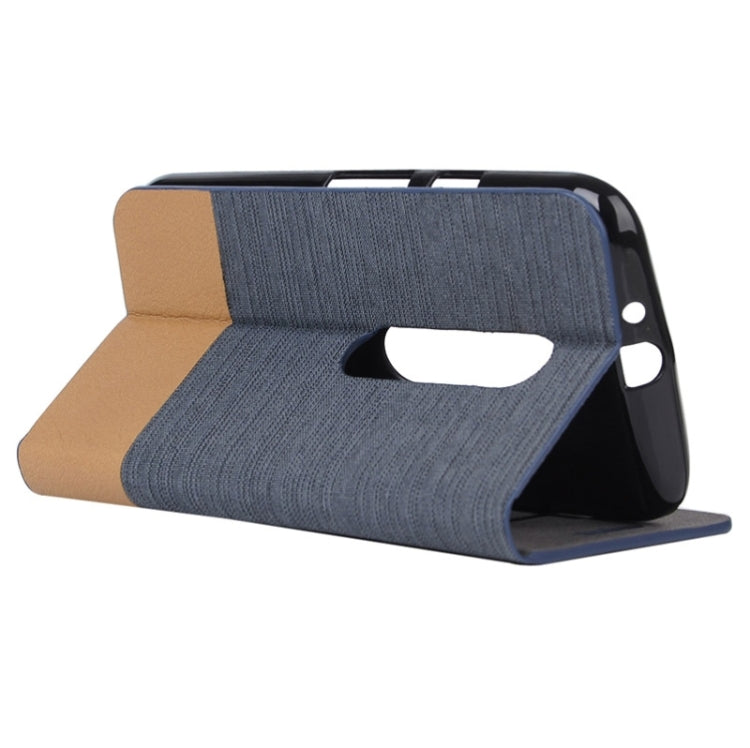 Canvas Surface Horizontal Flip Leather Case with Card Slot & Holder for Motorola Moto G(3rd Gen.)