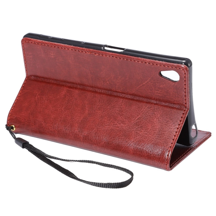 Fine Sheepskin Texture Horizontal Flip Leather Case with Card Slots & Holder & Lanyard for Sony Xperia Z5