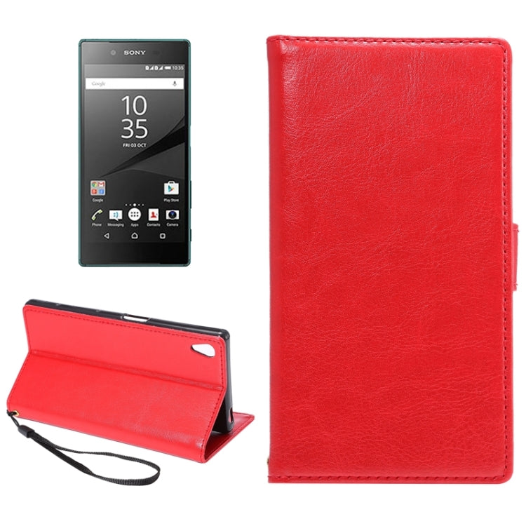 Fine Sheepskin Texture Horizontal Flip Leather Case with Card Slots & Holder & Lanyard for Sony Xperia Z5