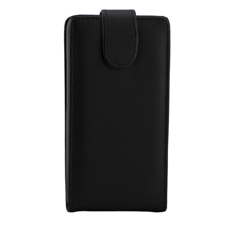 Vertical Flip Magnetic Button Leather Case for Huawei Ascend Y635(Black)