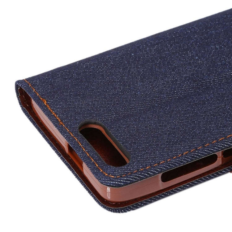 Denim Texture Leather Case with Holder and Card Slots for Huawei Ascend G6(4G version)
