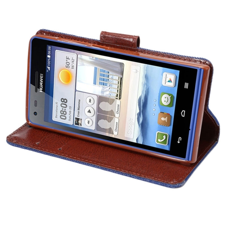 Denim Texture Leather Case with Holder and Card Slots for Huawei Ascend G6(4G version)
