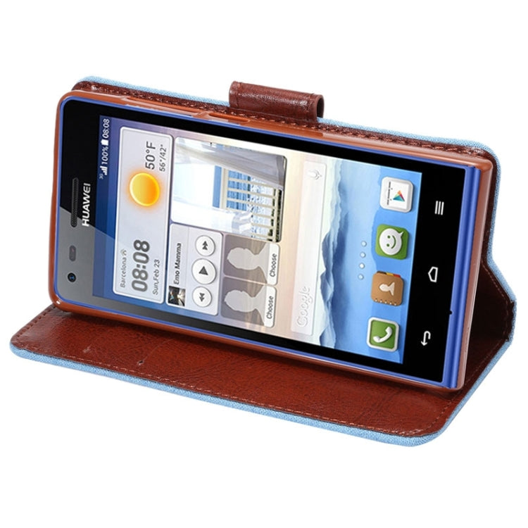 Denim Texture Leather Case with Holder and Card Slots for Huawei Ascend G6(4G version)