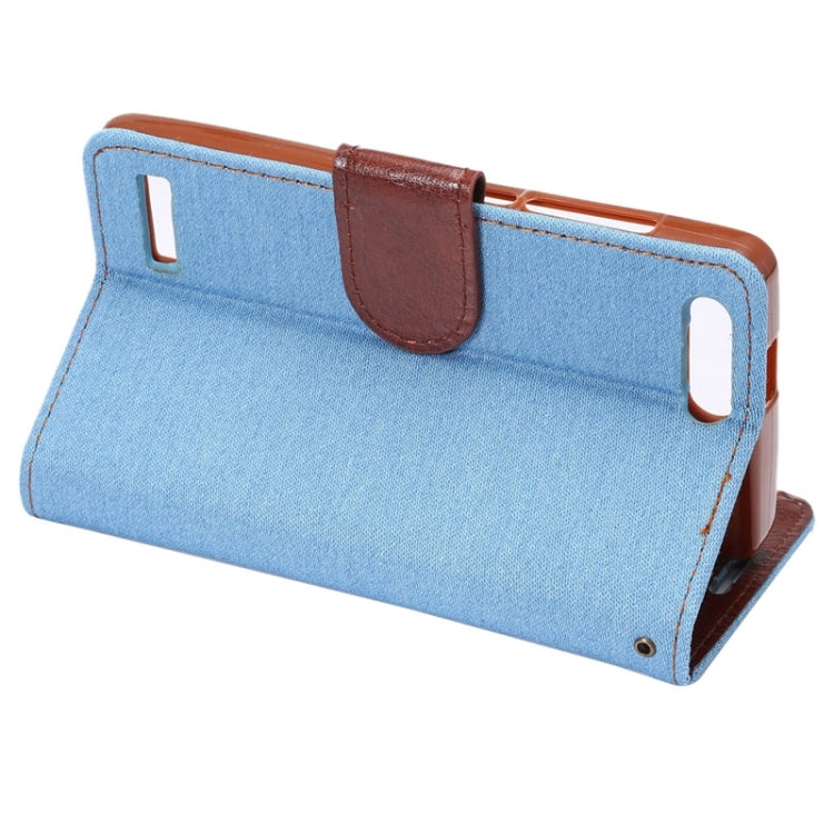 Denim Texture Leather Case with Holder and Card Slots for Huawei Ascend G6(4G version)