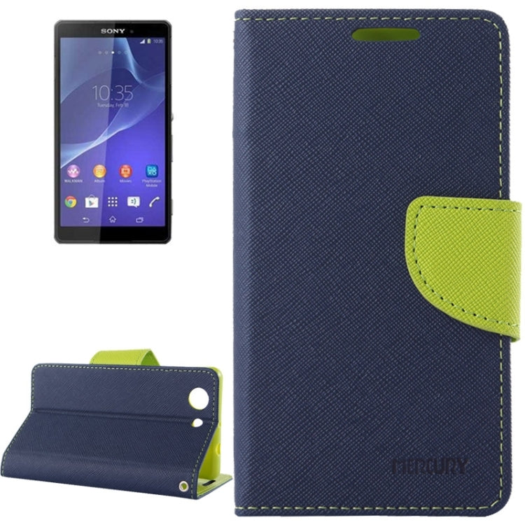 Cross Texture Leather Case with Holder & Card Slots & Wallet for Sony Xperia Z4 Compact