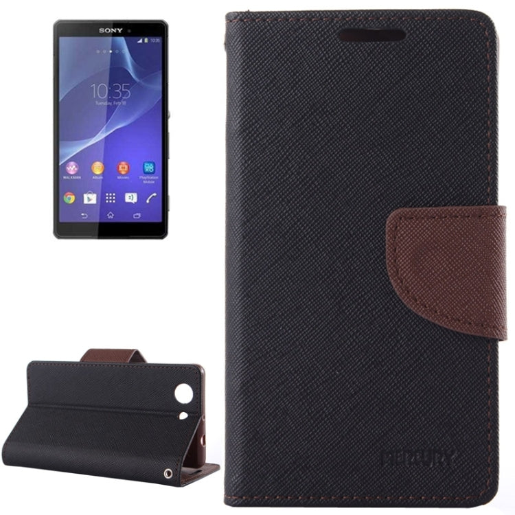 Cross Texture Leather Case with Holder & Card Slots & Wallet for Sony Xperia Z4 Compact