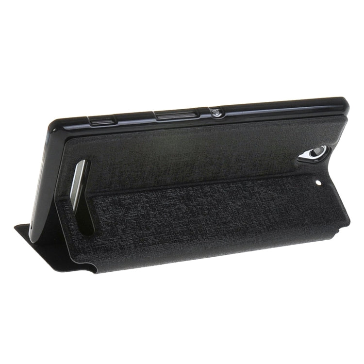 Sand Texture Horizontal Flip Leather Case with Call Display ID & Holder for Sony Xperia C3