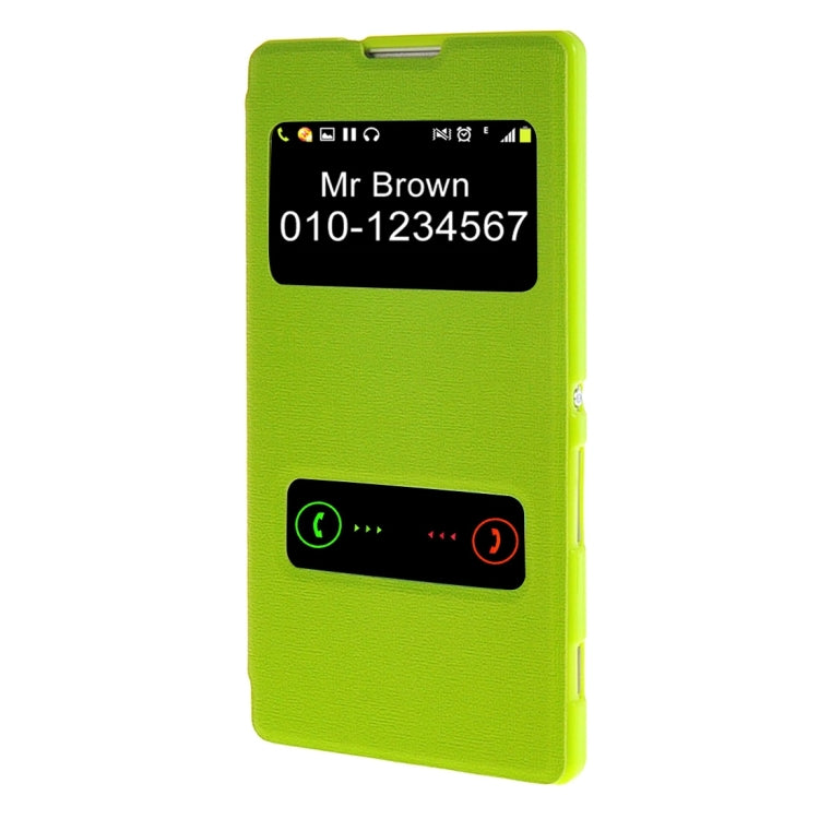 Sand Texture Horizontal Flip Leather Case with Call Display ID & Holder for Sony Xperia C3