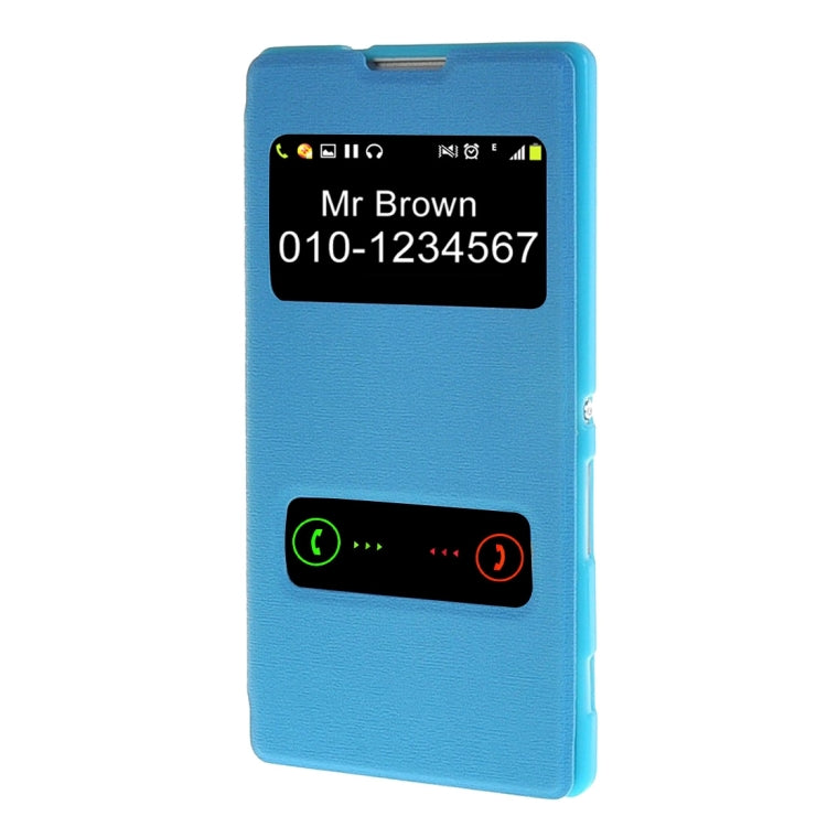 Sand Texture Horizontal Flip Leather Case with Call Display ID & Holder for Sony Xperia C3