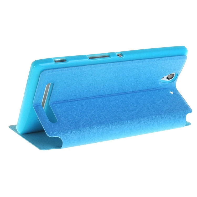 Sand Texture Horizontal Flip Leather Case with Call Display ID & Holder for Sony Xperia C3