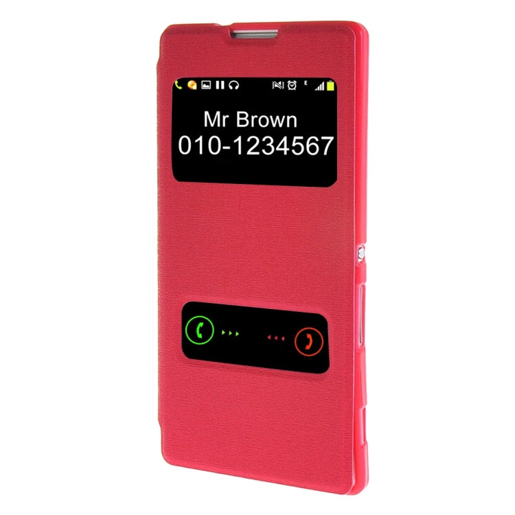 Sand Texture Horizontal Flip Leather Case with Call Display ID & Holder for Sony Xperia C3