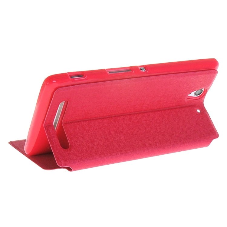 Sand Texture Horizontal Flip Leather Case with Call Display ID & Holder for Sony Xperia C3