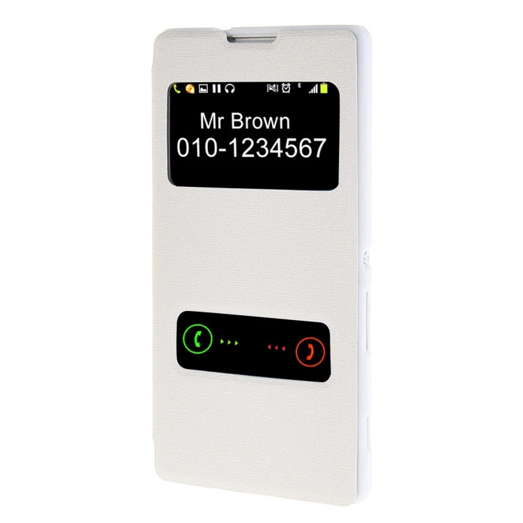 Sand Texture Horizontal Flip Leather Case with Call Display ID & Holder for Sony Xperia C3