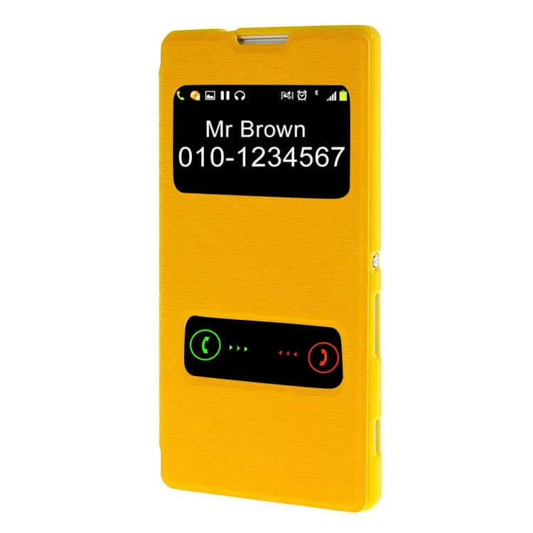 Sand Texture Horizontal Flip Leather Case with Call Display ID & Holder for Sony Xperia C3