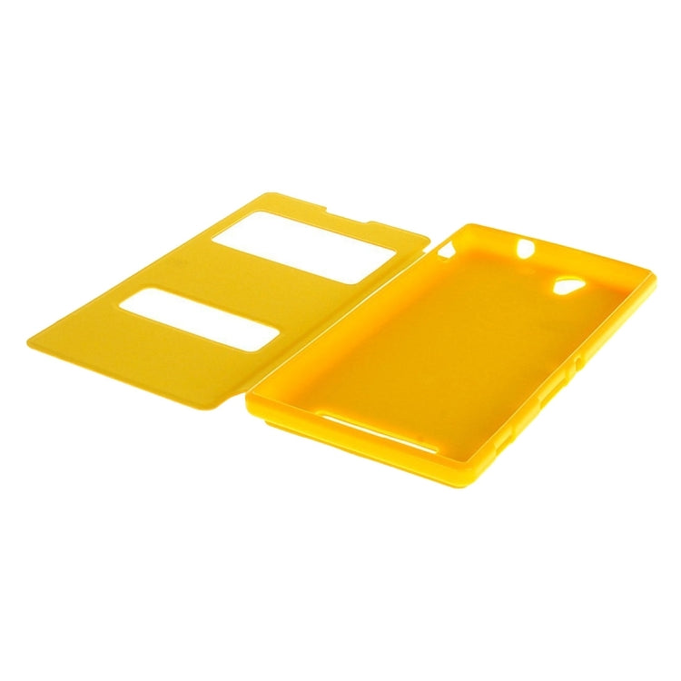 Sand Texture Horizontal Flip Leather Case with Call Display ID & Holder for Sony Xperia C3