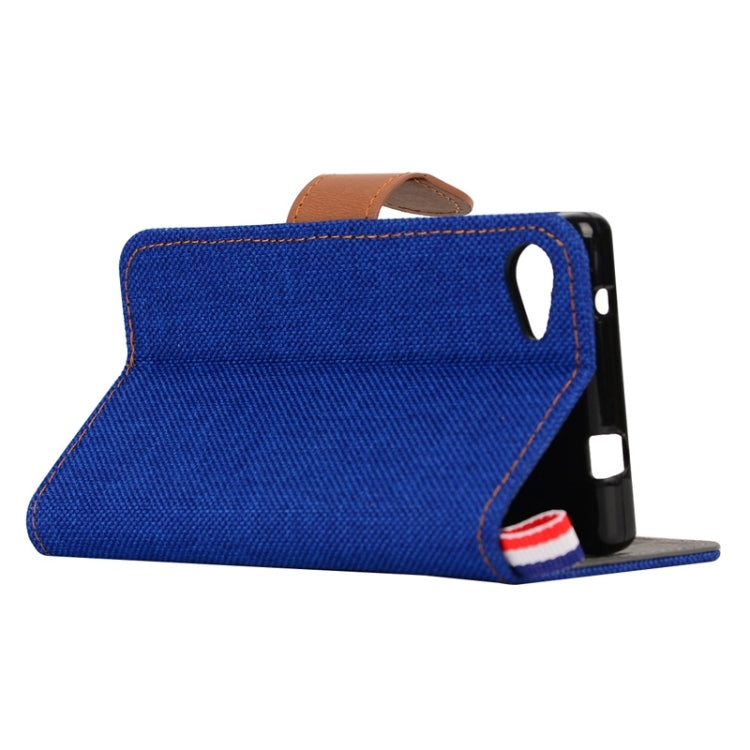 Denim Texture Horizontal Flip Leather Case with Holder & Card Slots for Sony Xperia Z5 Compact / Z5 mini / E5803 / E5823