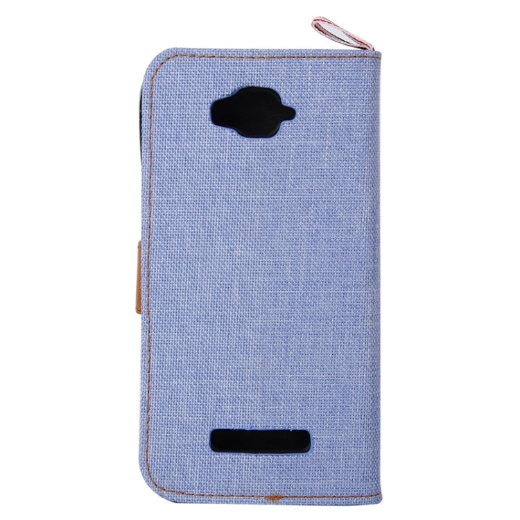 Denim Texture Leather Case with Card Slots & Holder & Lanyard for Alcatel One Touch Pop C7