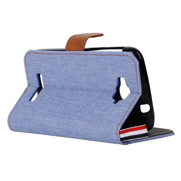 Denim Texture Leather Case with Card Slots & Holder & Lanyard for Alcatel One Touch Pop C7