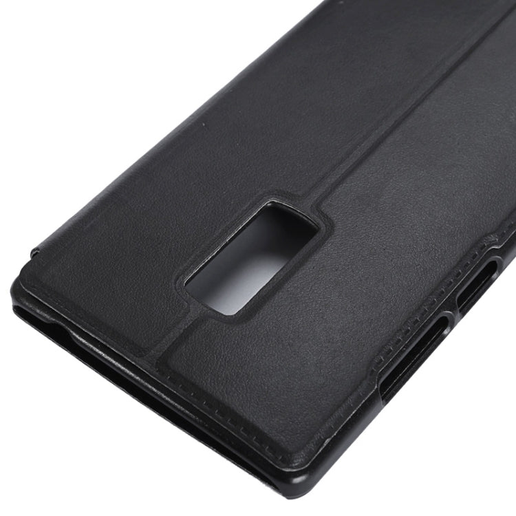 Litchi Texture Horizontal Flip Solid Color Leather Case with Holder & Call Display ID for OnePlus Two(Black)