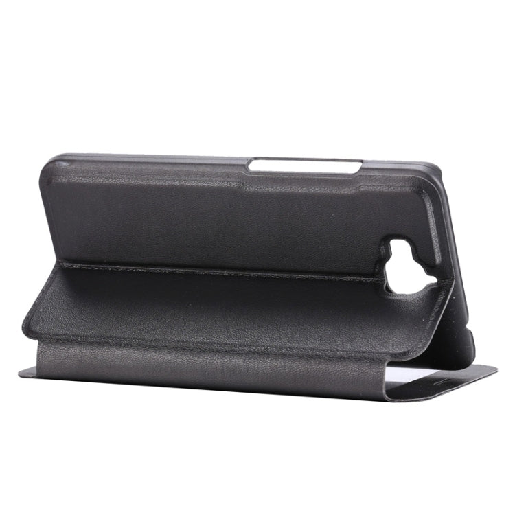 For Huawei Enjoy 5 / TIT-AL00 Litchi Texture Horizontal Flip Leather Case with Holder & Call Display ID(Black)