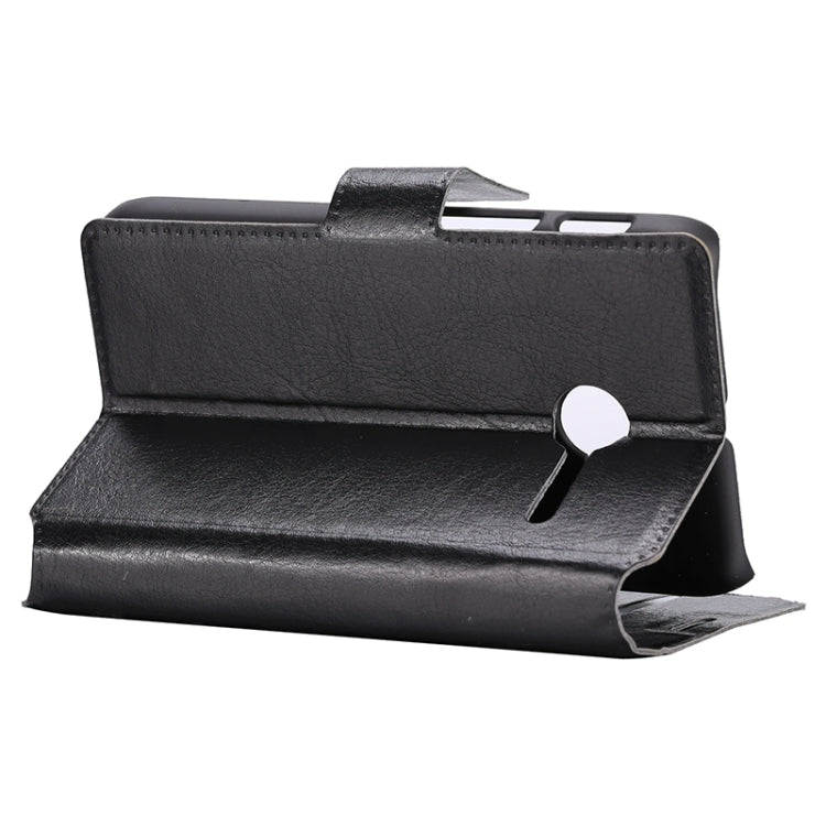 Crazy Horse Texture Horizontal Flip Black Leather Case with Holder & Card Slots for Vodafone Smart First 6 / V695