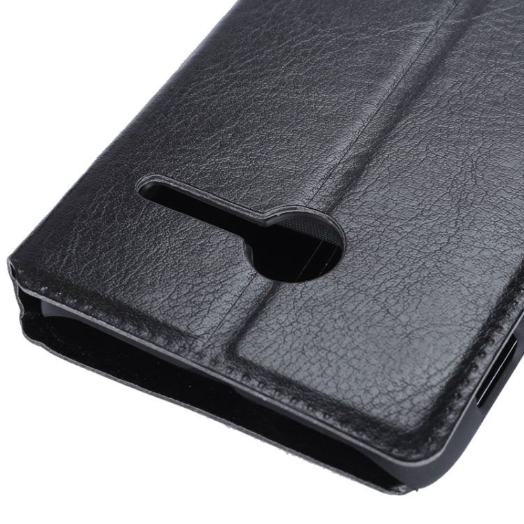 Crazy Horse Texture Horizontal Flip Black Leather Case with Holder & Card Slots for Vodafone Smart First 6 / V695