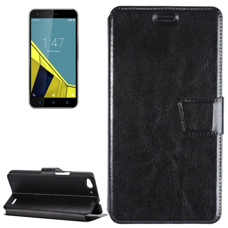 Crazy Horse Texture Horizontal Flip Black Leather Case with Holder & Card Slots for Vodafone Smart Ultra 6 / V995
