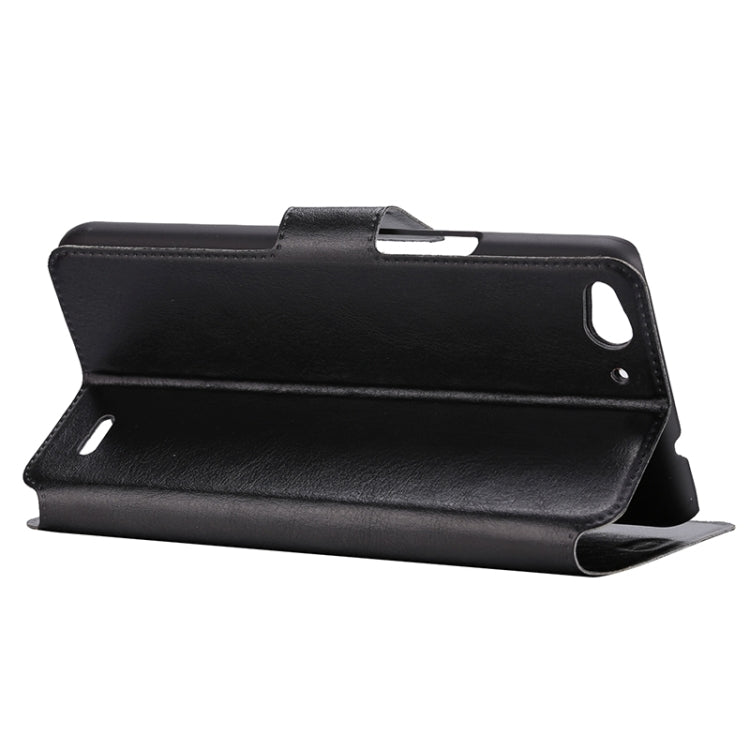 Crazy Horse Texture Horizontal Flip Black Leather Case with Holder & Card Slots for Vodafone Smart Ultra 6 / V995